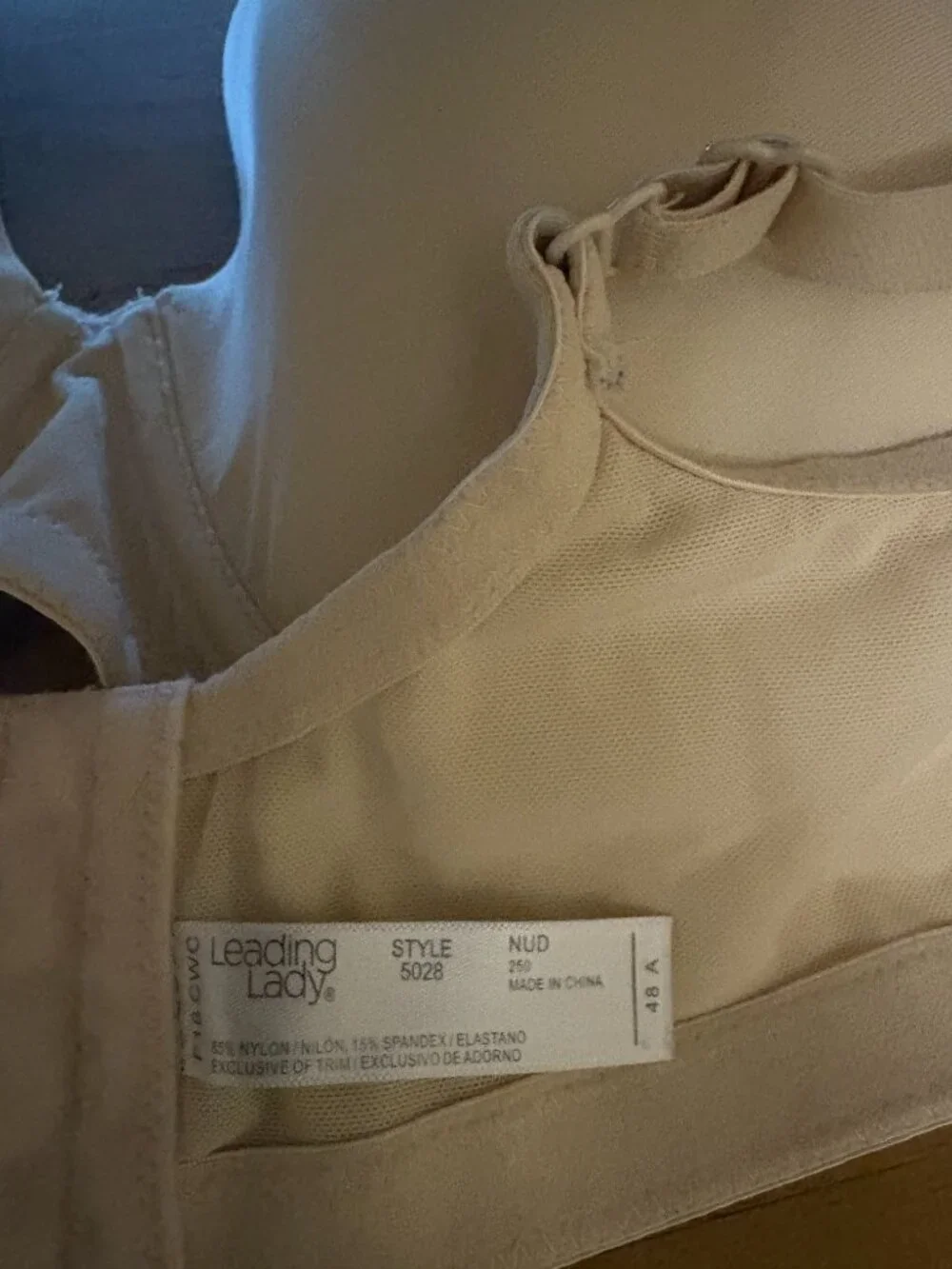 Leading Lady Brigitte Full Coverage Light Padded Underwire T-Shirt Bra Nude 48A - Picture 4 of 4